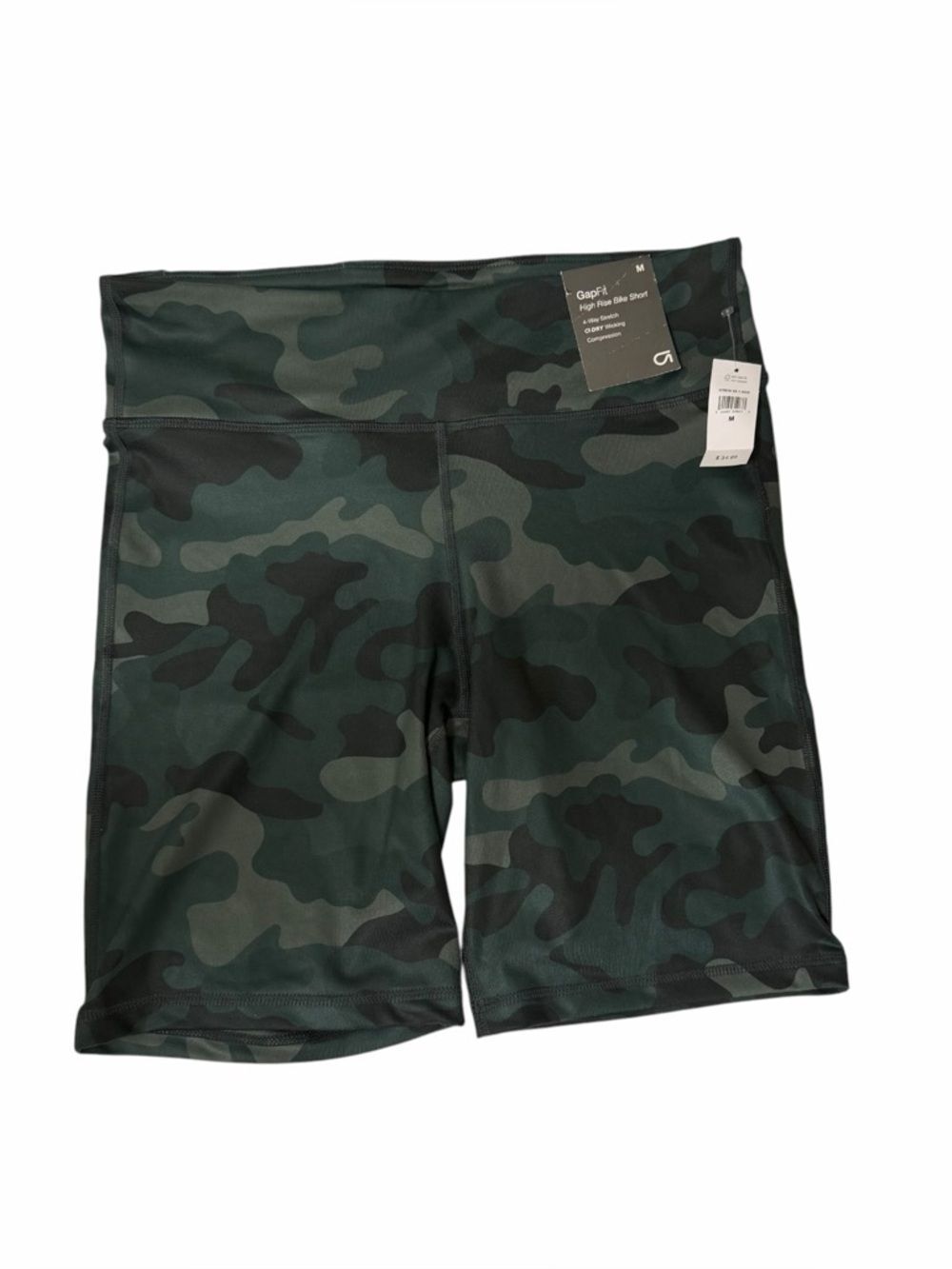 Gap Gapfit High Rise Bike Short Green Camo Women’s Size Medium NWT - Picture 2 of 7